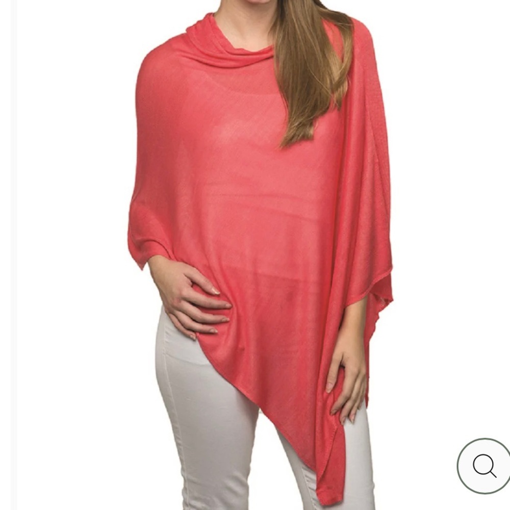 Lexi York Women's Elsa Bamboo Fabric Poncho, Tangerine